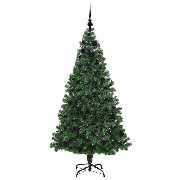 vidaXL &Aacute;rvore de Natal Artificial Verde 180 cm PVC, A&ccedil;o e Pl&aacute;stico