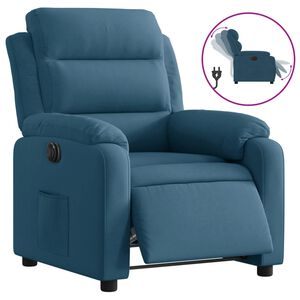 vidaXL Poltrona de massagens reclinável veludo azul