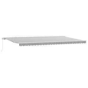 vidaXL Toldo retr&aacute;til manual 600x300 cm antracite e branco