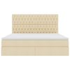 vidaXL Cama com arruma&ccedil;&atilde;o e colch&atilde;o Creme 180 x 200 cm Poli&eacute;ster