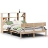 vidaXL Cama com estante sem colch&atilde;o 140x190 cm pinho maci&ccedil;o