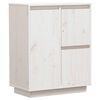 vidaXL Aparador 60x34x75 cm madeira de pinho maci&ccedil;a branco