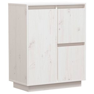 vidaXL Aparador 60x34x75 cm madeira de pinho maci&ccedil;a branco