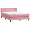 vidaXL Cama com molas/colch&atilde;o 160x220 cm veludo rosa