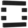 vidaXL Conjunto de m&oacute;vel de TV 10 pcs 180 x 30 x 30 cm Carvalho Preto