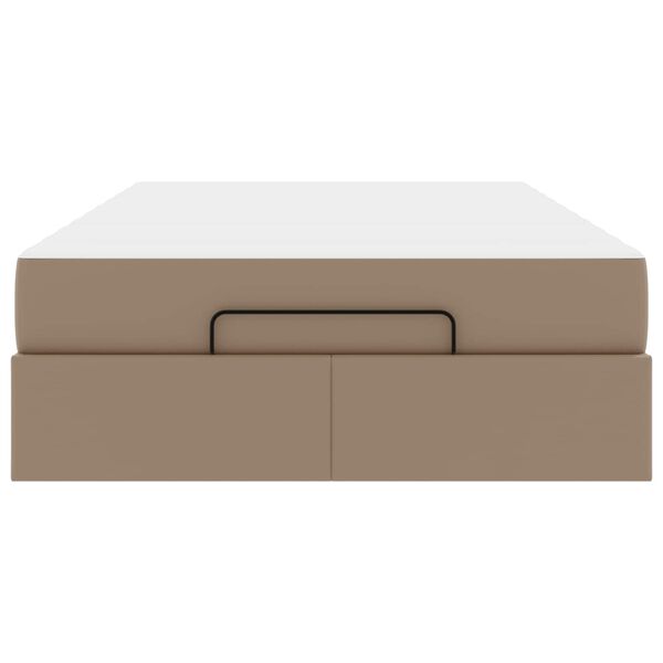 vidaXL Estrutura de cama com colch&atilde;o com colch&atilde;o 2 pcs Bronzeado PVC