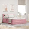 vidaXL Cama com Armazenamento com colch&atilde;o Rosa 140 x 200 cm Veludo