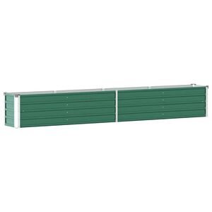 vidaXL Canteiro elevado de jardim a&ccedil;o galvanizado 320x40x45cm verde