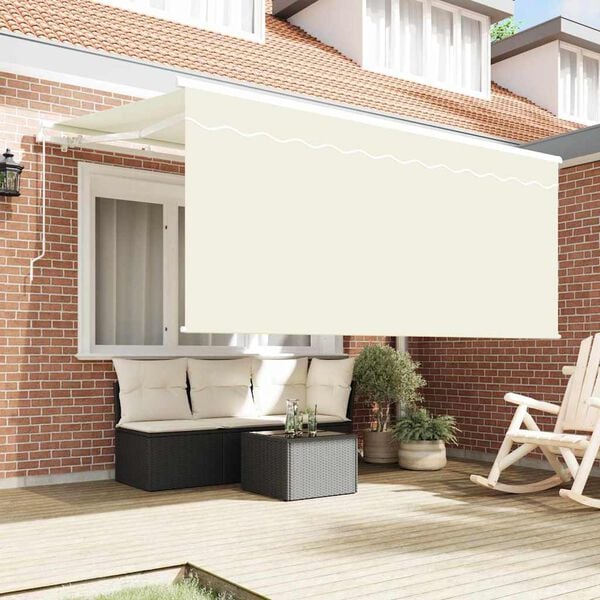 vidaXL Toldo Retr&aacute;til Manual Creme 300 x 200 cm Poli&eacute;ster e Alum&iacute;nio