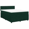 vidaXL Cama com molas/colch&atilde;o 140x190 cm veludo verde-escuro