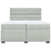 vidaXL Cama com molas/colch&atilde;o 200x200 cm veludo cinzento-claro