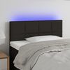 vidaXL Cabeceira de cama c/ luzes LED tecido 100x5x78/88 cm preto