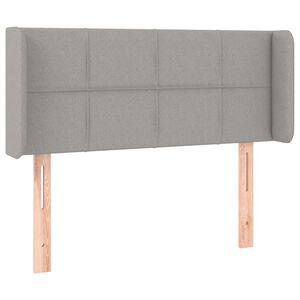 vidaXL Cabeceira de cama c/ abas tecido 83x16x78/88 cm cinzento-claro