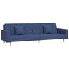 vidaXL Sof&aacute;-cama 2 lugares com duas almofadas tecido azul