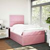 vidaXL Cama boxspring com colch&atilde;o 120x190 cm veludo rosa