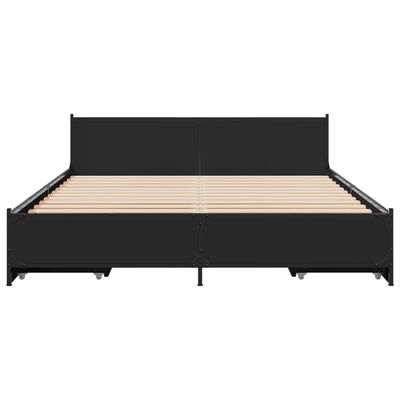 vidaXL Estrutura de cama c/ gavetas 120x200 cm derivados madeira preto