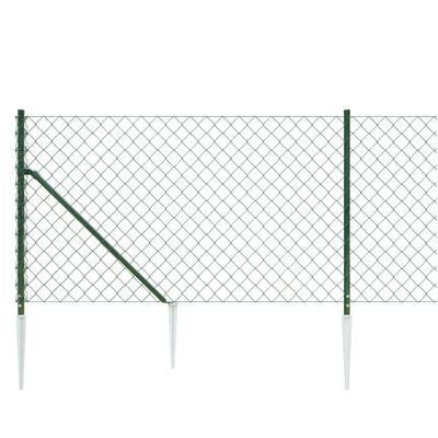 vidaXL Cerca de arame com estacas de fixação 0,8x10 m verde