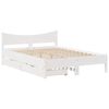 vidaXL Estrutura de cama c/ gavetas 120x200 cm pinho maci&ccedil;o branco