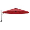 vidaXL Guarda-sol de parede com luzes LED 290 cm vermelho brilhante