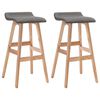 vidaXL Cadeiras de bar 2 pcs tecido cinzento-escuro