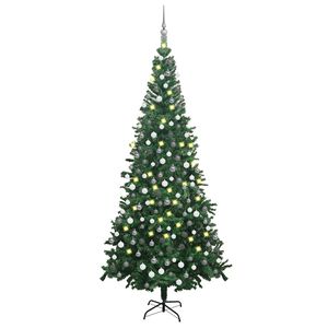vidaXL &Aacute;rvore Natal artificial pr&eacute;-iluminada c/ bolas verde