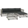 vidaXL 5 pcs conjunto lounge de jardim c/ almofad&otilde;es vime PE cinzento