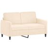 vidaXL Sof&aacute; 2 lugares c/ almofadas/almofad&otilde;es 120 cm veludo creme