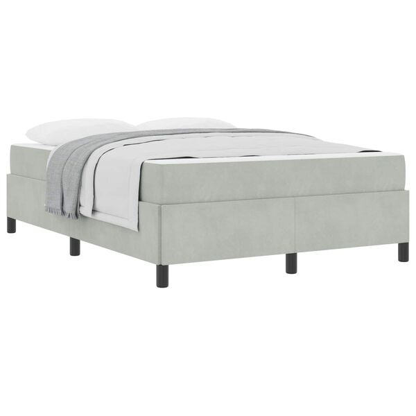 vidaXL Estrutura da Cama Cinzento-claro 140 x 190 cm tecido