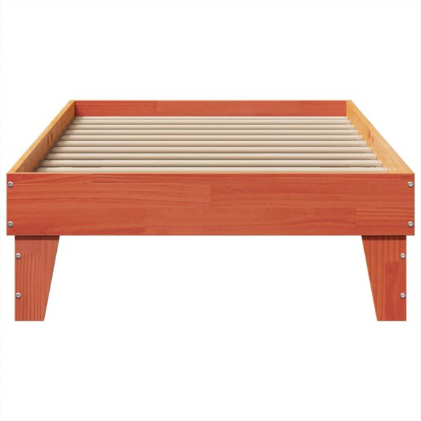 vidaXL Cama sem colch&atilde;o 90x200 cm pinho maci&ccedil;o castanho-mel