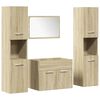 vidaXL 4 pcs conj. m&oacute;veis casa banho derivados madeira carvalho sonoma
