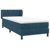 vidaXL Cama com molas/colch&atilde;o azul-escuro 80x210 cm veludo