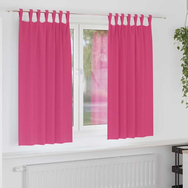 vidaXL Cortinas Blackout com Argolas 2 pcs Rosa Brilhante 175 x 140 cm
