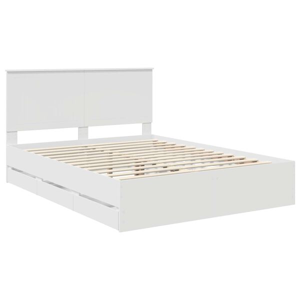 vidaXL Estrutura da Cama Branco 150 x 200 cm Madeira de Engenharia