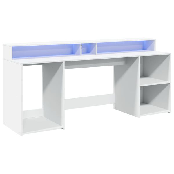 vidaXL Secret&aacute;ria c/ luzes LED 160x55x91cm derivados de madeira branco