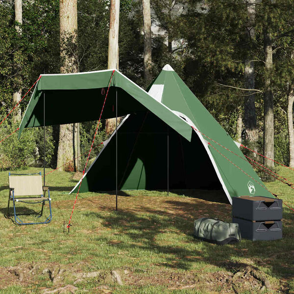 vidaXL Tenda de campismo tipi para 5 pessoas impermeável verde