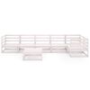 vidaXL 7 pcs conjunto lounge de jardim pinho maci&ccedil;o branco
