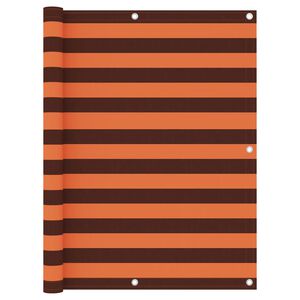 vidaXL Tela de varanda 120x500 cm tecido Oxford laranja e castanho