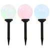 vidaXL Candeeiro solar de exterior LED 3 pcs esf&eacute;rico 20 cm RGB