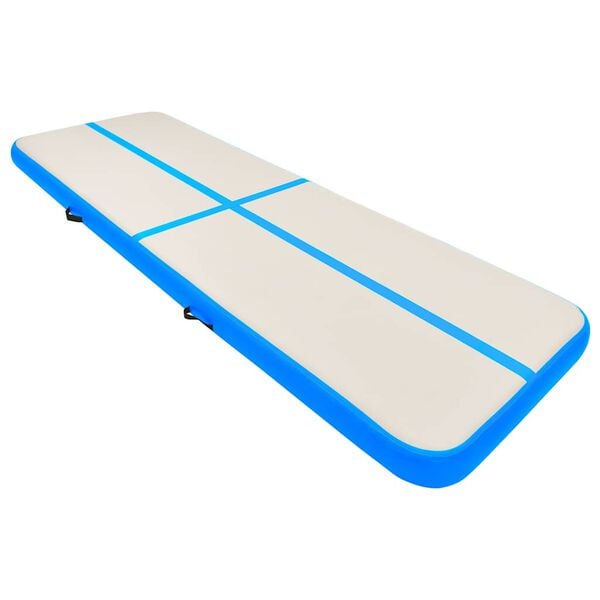 vidaXL Colch&atilde;o de gin&aacute;stica insufl&aacute;vel c/ bomba 500x100x15 cm PVC azul