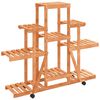 vidaXL Suporte de plantas com rodas 110x25x101 cm abeto maciço