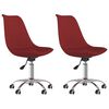 vidaXL Cadeiras de jantar girat&oacute;rias 2 pcs tecido vermelho tinto