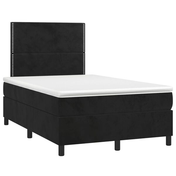 vidaXL Cama boxspring com colch&atilde;o 120x190 cm veludo preto