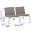 vidaXL 4 pcs conjunto lounge de jardim com almofad&otilde;es pl&aacute;stico branco