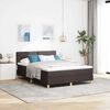 vidaXL Cama Box com colch&atilde;o Marrom Escuro 160 x 200 cm tecido