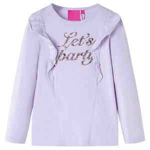 T-shirt de manga comprida para crian&ccedil;a brilhantes lil&aacute;s 104