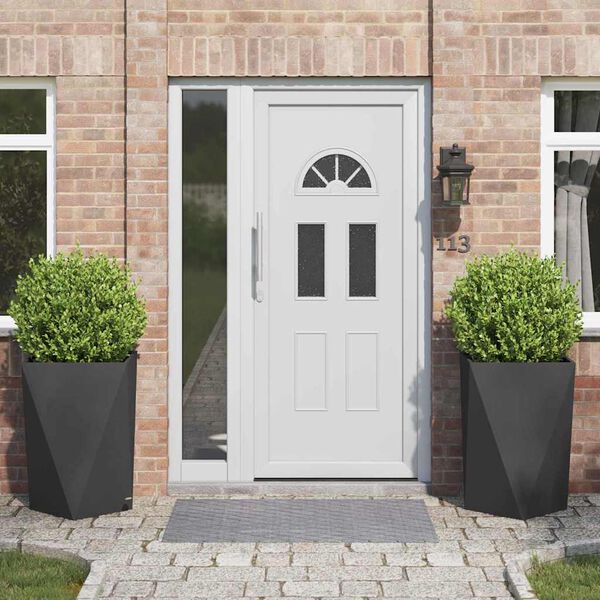 vidaXL Floreira 2 pcs Preto 50 x 50 x 75 cm A&ccedil;o