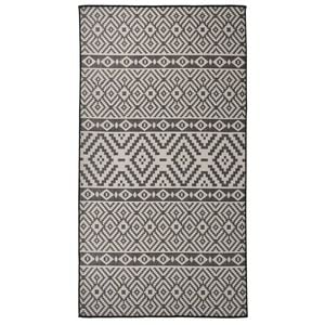vidaXL Tapete de tecido plano para exterior 80x150 cm riscas pretas