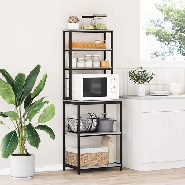 vidaXL Prateleira de Cozinha Cinza Sonoma 60 x 40 x 168 cm