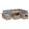 vidaXL 8 pcs conjunto de sof&aacute;s p/ jardim com almofad&otilde;es vime PE bege