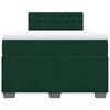 vidaXL Cama boxspring com colch&atilde;o 120x200 cm veludo verde-escuro